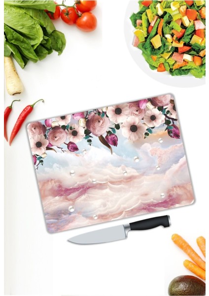 Güller | Cam Kesme Tahtası | 25 x 35 cm modelleri