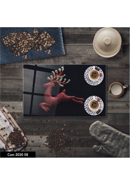 Cam Kesme Tahtası | Baskılı Kesim Tablası | Temperli 25 x 35 cm