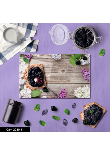 Cam Kesme Tahtası Baskılı Kesim Tablası 25 x 35 cm