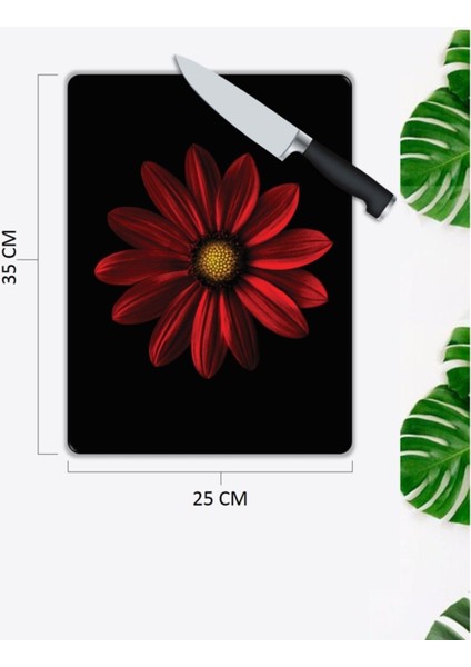 Çiçek | Cam Kesme Tahtası | 25 x 35 cm fiyatları