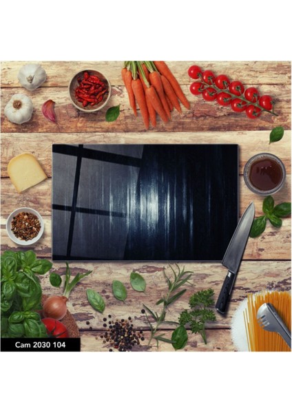 Cam Kesme Tahtası | Baskılı Kesim Tablası | Temperli | 25 x 35 cm