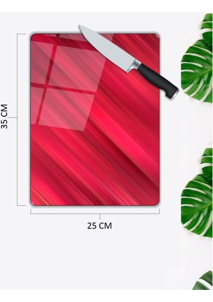 Kırmızı Cam Kesme Tahtası 25 x 35 cm fiyatları