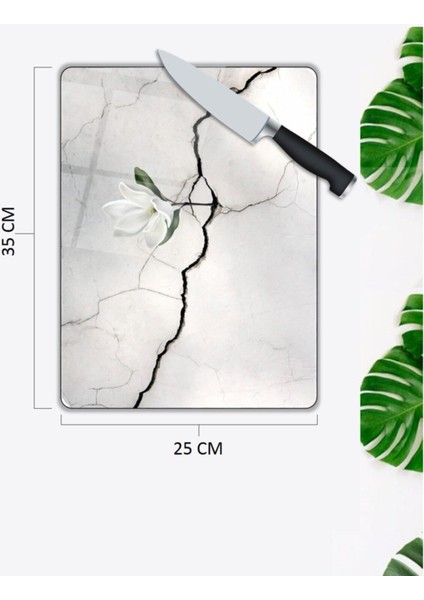 Çiçek Desenli Cam Kesme Tahtası 25 x 35 cm fiyatları