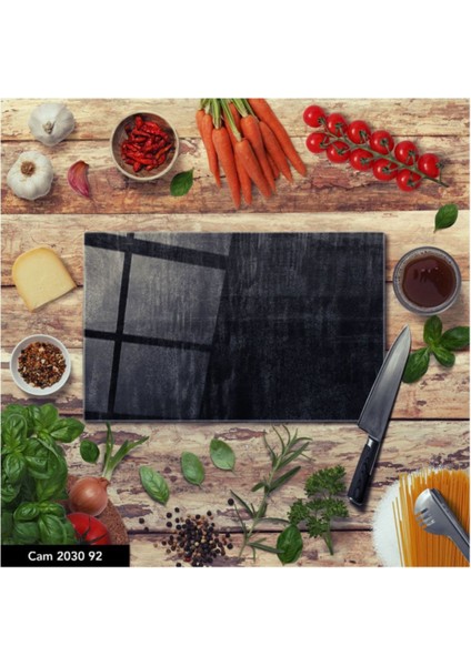 Cam Kesme Tahtası Baskılı Kesim Tablası 25 x 35 cm