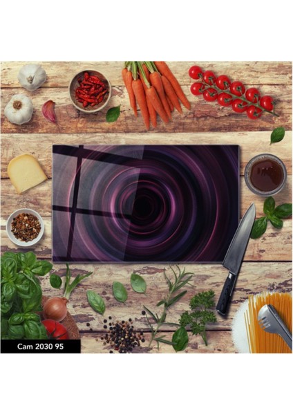 Cam Kesme Tahtası | Baskılı Kesim Tablası | Temperli 25 x 35 cm