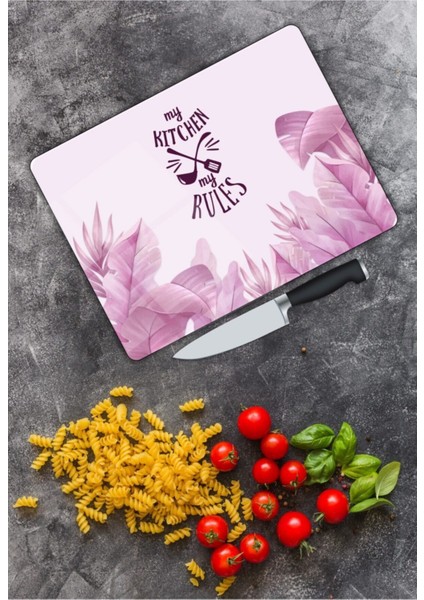 My Kitchen My Rules Cam Kesme Tahtası 25 x 35 cm modelleri