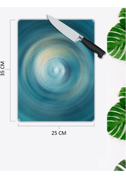 Yeşil Halkalar | Cam Kesme Tahtası | 25 x 35 cm fiyatları