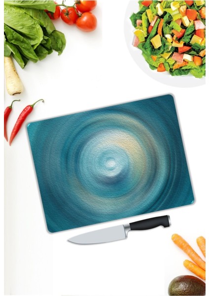 Yeşil Halkalar | Cam Kesme Tahtası | 25 x 35 cm modelleri