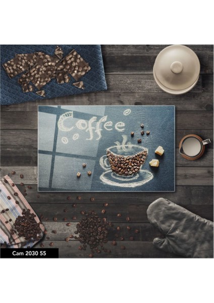 Cam Kesme Tahtası | Baskılı Kesim Tablası | Temperli 25 x 35 cm