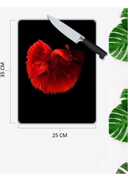 Deniz Canlıları | Cam Kesme Tahtası | 25 x 35 cm fiyatları