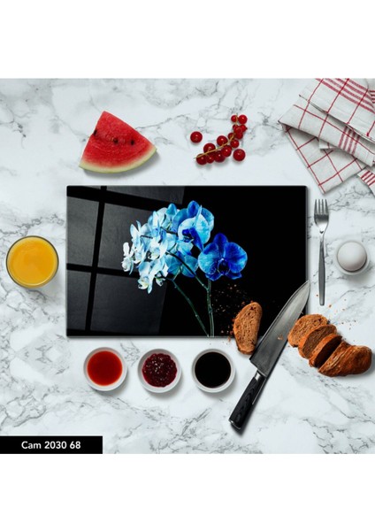 Baskılı Cam Kesme Tahtası |temperli Cam | 25 x 35 cm