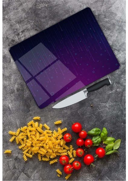 Lacivert Cam Kesme Tahtası 25 x 35 cm