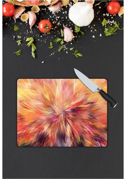 Renkli | Cam Kesme Tahtası | 25 x 35 cm