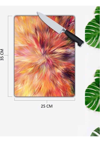 Renkli | Cam Kesme Tahtası | 25 x 35 cm fiyatları