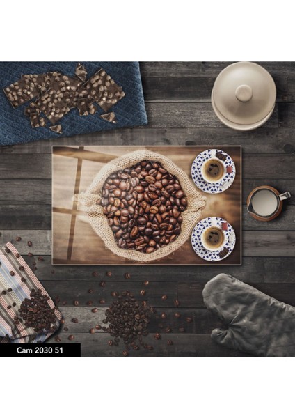 Baskılı Cam Kesme Tahtası |temperli Cam | 25 x 35 cm