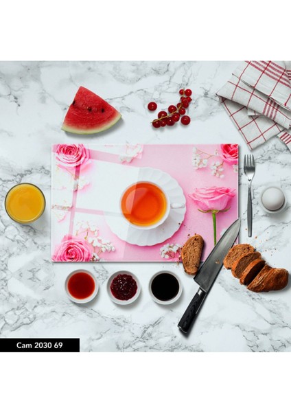 Baskılı Cam Kesme Tahtası |temperli Cam | 25 x 35 cm fiyatları