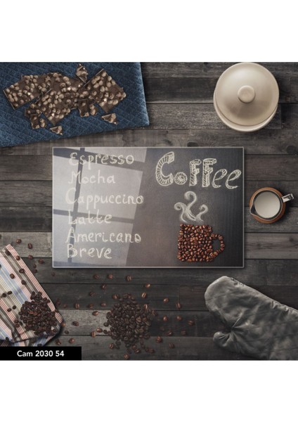 Baskılı Cam Kesme Tahtası |temperli Cam | 25 x 35 cm