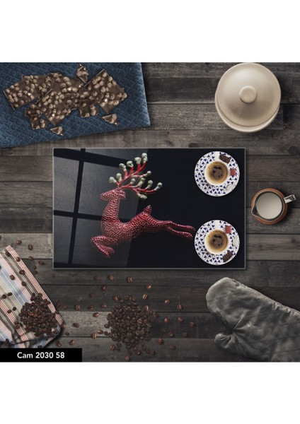 Baskılı Cam Kesme Tahtası |temperli Cam | 25 x 35 cm