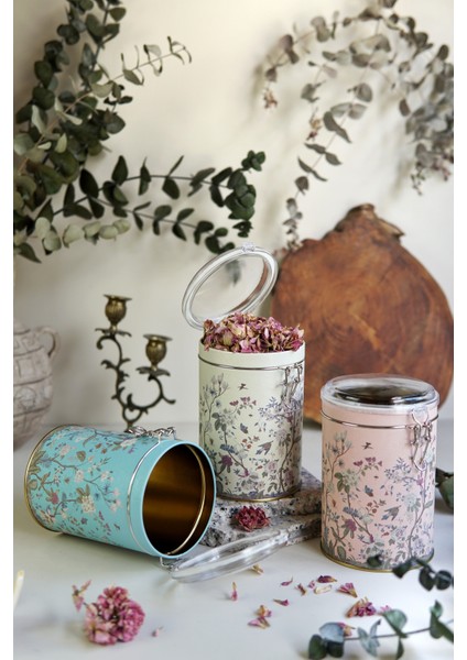 Silindir Saklama Kabı Kilitli Ø105 3 Lü Set, Botanica