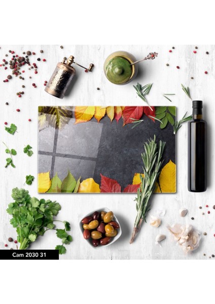 Baskılı Cam Kesme Tahtası |temperli Cam | 25 x 35 cm