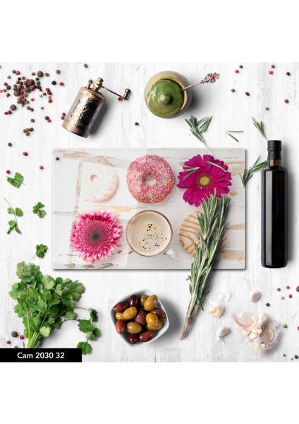 Baskılı Cam Kesme Tahtası |temperli Cam | 25 x 35 cm