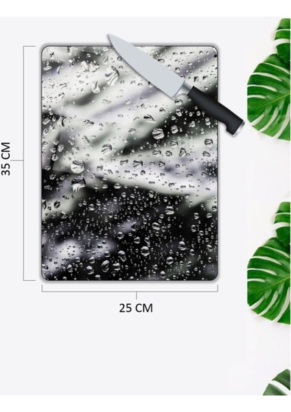 Su Damlacıkları | Cam Kesme Tahtası | 25 x 35 cm fiyatları