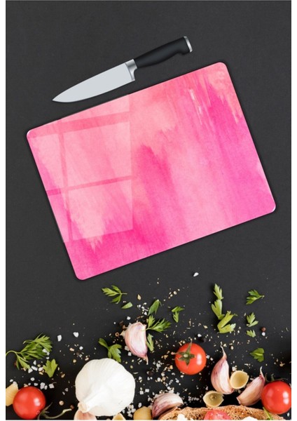 Pembe | Cam Kesme Tahtası | 25 x 35 cm