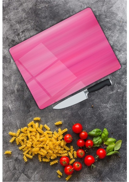Pembe Cam Kesme Tahtası 25 x 35 cm modelleri