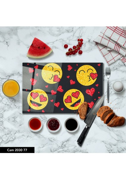 Baskılı Cam Kesme Tahtası |temperli Cam | 25 x 35 cm fiyatları