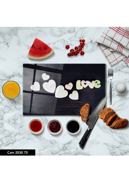 Baskılı Cam Kesme Tahtası |temperli Cam | 25 x 35 cm fiyatları