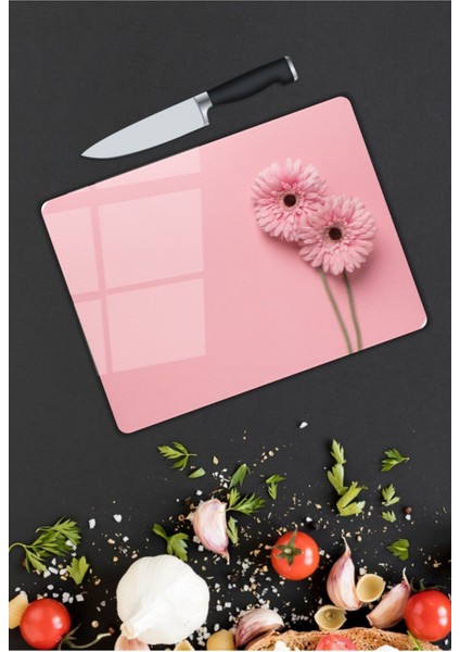 Pembe | Cam Kesme Tahtası | 25 x 35 cm