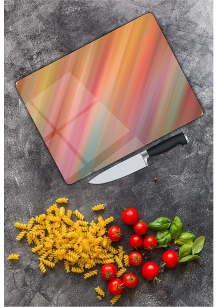 Renkli Cam Kesme Tahtası cm 25 x 35 cm modelleri