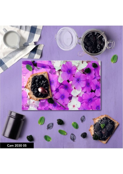 Cam Kesme Tahtası | Baskılı Kesim Tablası | 25 x 35 cm