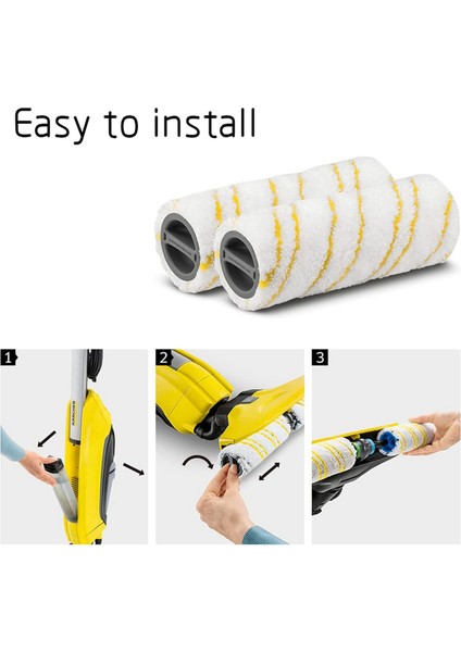 Karcher Fc5 Fc7 Fc3 FC3D Zemin Temizleyici Sarı ile Uyumlu 2 Parça Rulo Set (Yurt Dışından)