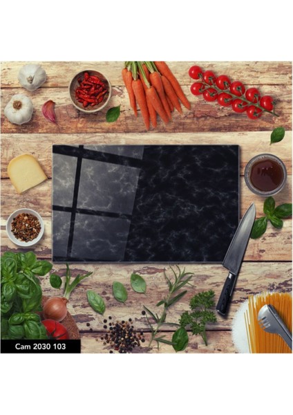 Cam Kesme Tahtası Baskılı Kesim Tablası 25 x 35 cm