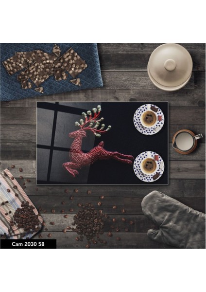 Cam Kesme Tahtası | Baskılı Kesim Tablası | 25 x 35 cm