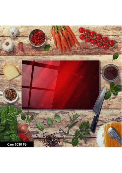 Cam Kesme Tahtası Baskılı Kesim Tablası 25 x 35 cm