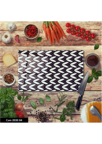 Cam Kesme Tahtası | Baskılı Kesim Tablası | 25 x 35 cm