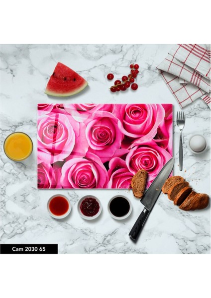 Cam Kesme Tahtası | Baskılı Kesim Tablası | 25 x 35 cm