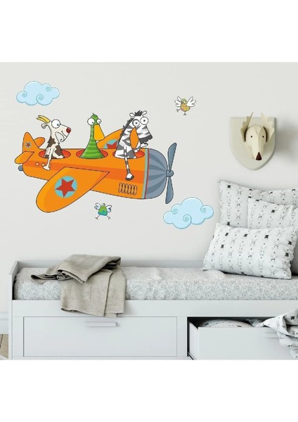 Çılgın Uçak Çocuk Odası 100 Parça Duvar Sticker Seti