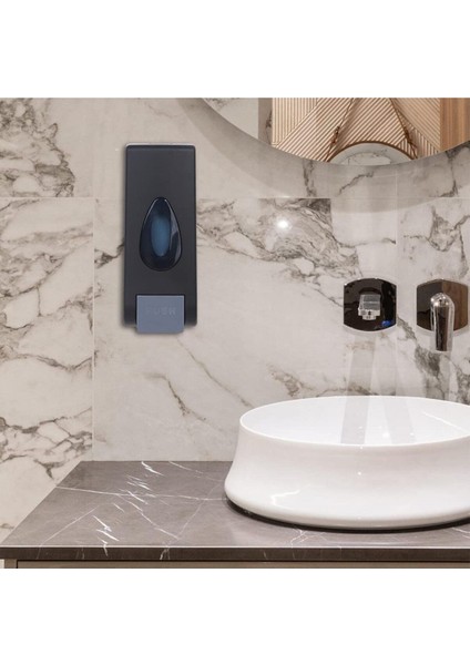 Main Shop Duvara Monte Sabunluk Banyo Duş Şampuanı Jel Deterjan Dağıtıcı Manuel Sıvı Sabunluk Siyah Renk