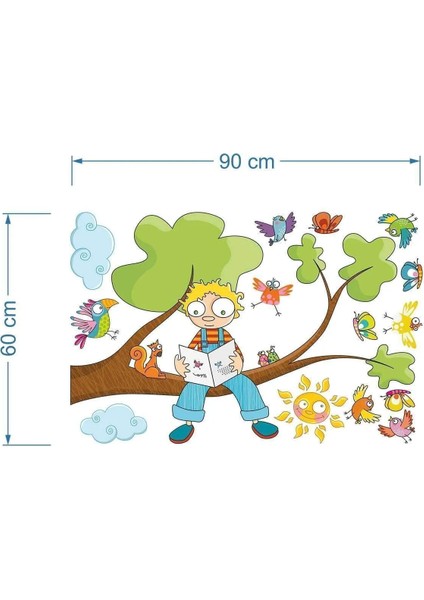 Kitap Okuyan Çocuk Odası 100 Parça Sticker Seti fiyatları