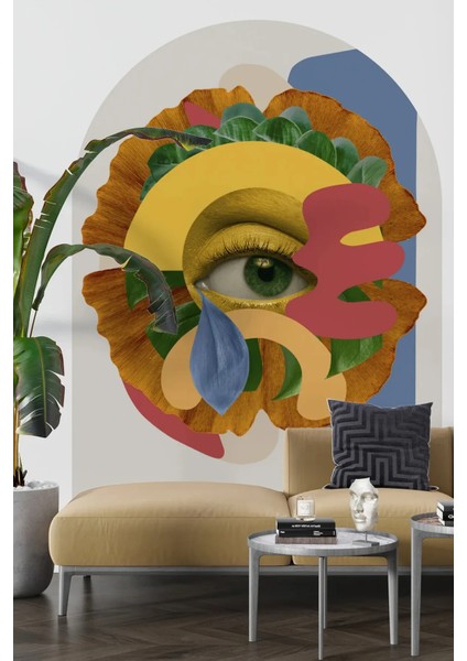 Gözyaşı Damlası Boho Kemer Arch Pastel Renk Sanatsal Duvar Sticker