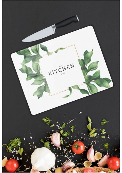 My Kitchen My Rules | Cam Kesme Tahtası | 25 x 35 cm