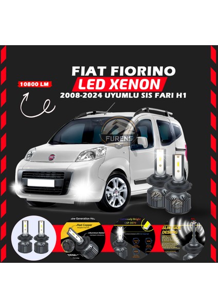 Fiat Fiorino 2008-2024 Sis Farı Uyumlu Şimşek Etkili LED Xenon Premium Series H1