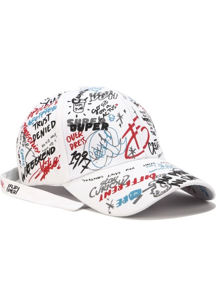 Graffiti Beyzbol Şapkası Erkek ve Kadın Moda Uzun Askılı Sivri Şapka (Yurt Dışından)