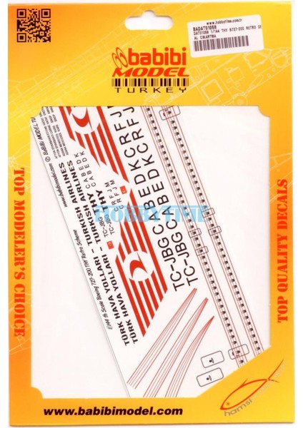 DAT01058 1/144 Thy, Boeing 727-200, Retro, Dekal Çıkartma