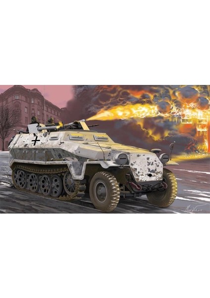 6864 1/35 Ölçek SD.KFZ.251/16 Ölçek Ausf.c (With 4mm Flammpanzerwagen) Zırhlı Muharebe Aracı Plastik Model Kiti