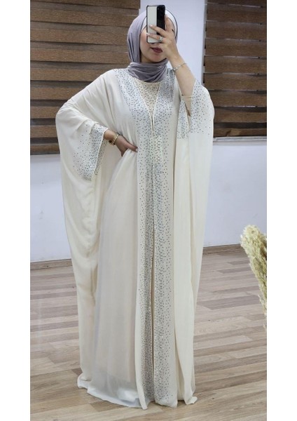 İqraa Fashion Yeni Sezonlu Yazlık Iki Parçalıdır Kadın Abiye Sade ve Şık Hafif Boncuklu Model M4459