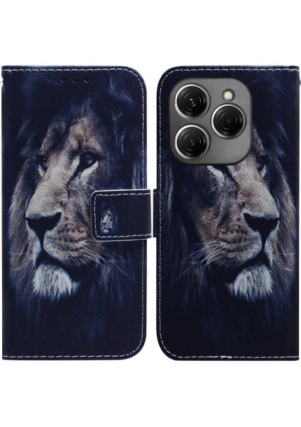 Tecno Spark 20 Pro 4g Kart Yuvaları Için Flip Case Pu Deri Cüzdan Boyalı (Yurt Dışından)